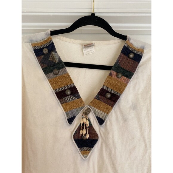 Native American South Western Aztec Women’s Vintage Top Embroidered Beads Mexico - Picture 2 of 9